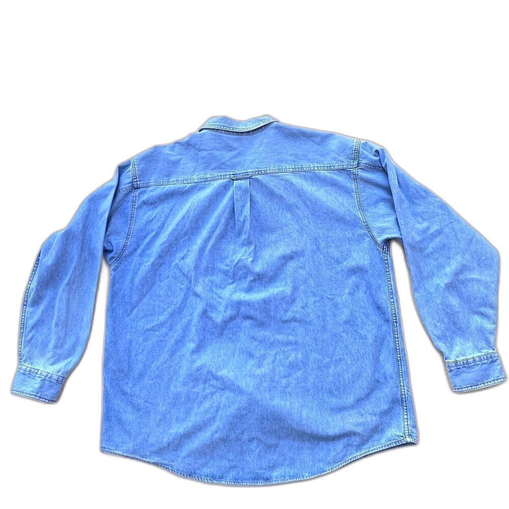 Vintage 90's denim denim shirt Goofy mickey mouse cowboy cartoon casual Sz XL - Picture 8 of 9
